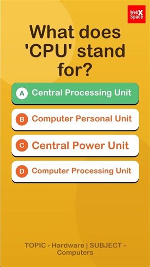What does 'CPU' stand for?