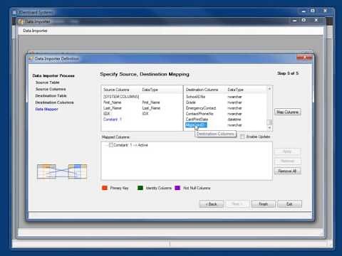 Using the data import utility