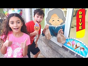 Heidi and Zidane Pretend Play Healthy Food Drive Thru Restaurant