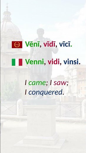 Latin vs Italian: Veni, vidi, vici #shorts #latin #languagecomparison