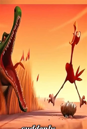 When a crocodile suddenly appeared and scared the ostrich to death.#funnyvideos #cartoon #fyp #foryou #anime