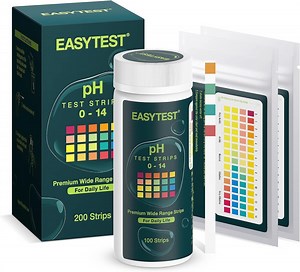 pH Test Strips - 200ct 4 Colorimetric Blocks - Easy to Use and Wide Range pH Strips - for Testing Water, Soil, Soap, Chemistry Experiment, Pet Food, Diet pH Monitoring and so on