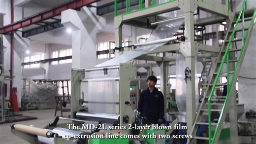 Double-layer Co-extrusion Rotary Die HDPE LDPE LLDPE Plastic Film Production Line Film Blowing Machine