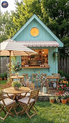 Backyard Garden Café Restoration Timelapse | Small Wooden House Transformation | DIY Outdoor Café