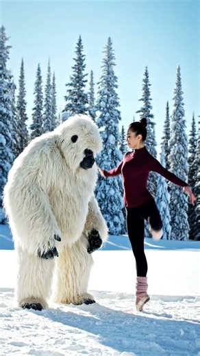 Me and yeti dancing in winter season!!!!!!! #ai