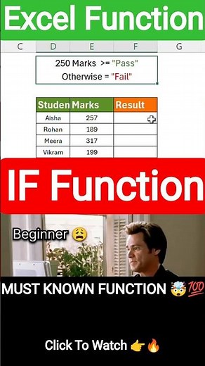 Pass/Fail in Excel Using IF Formula 🎓✅❌ | Easy Tutorial