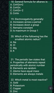 18. General formula for alkanes is:A. C_nH_{2n 2}  B. C_nH_{2... | Filo