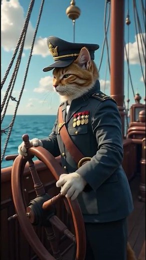 🇺🇸🐱 Captain Cat at Sea 🚢⚓ | Realistic Hero Cat