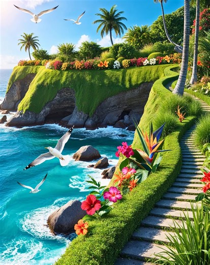 162K views · 6.4K reactions | Where ocean breeze meets blooming paradise ️ #TropicalBliss #NatureEscape #fblifestyle | Express Digital-Relaxing Music | Facebook