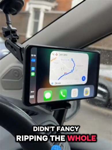 Upgrade any car fast! Wireless CarPlay screen for maps, music and calls. Easy setup #SmartCar #CarPlayUpgrade #DriveEasy #CarAccessories #TikTokFinds