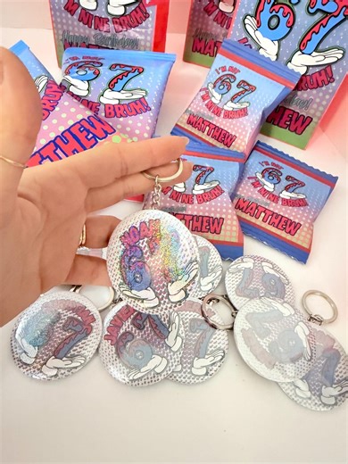 6 7 Metal Keychain : 67 Party Favor Keychain - Etsy