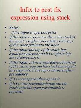 Basic Rules For Infix to prefix, postfix connversion