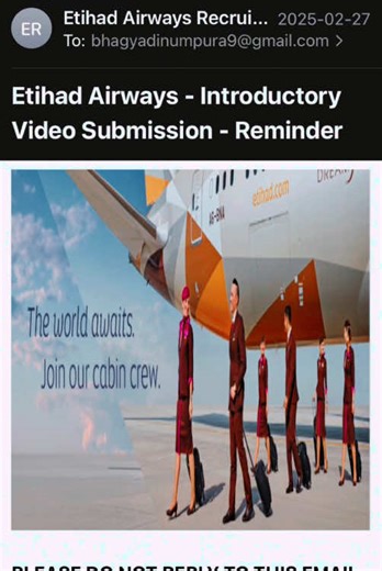 Etihad Cabin Crew Video Assessment Process Explained