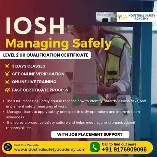IOSH Managing Safely Courses in Chennai & Tamil Nadu | UK Courses | Industrial Safety Academy | #hse