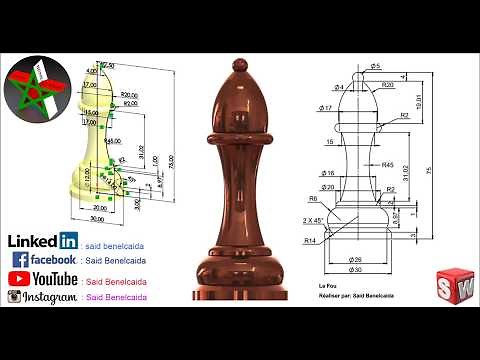 How to make the bishop in SolidWorks (Chess game)/Comment faire le fou dans SolidWorks (Jeu d'échec)