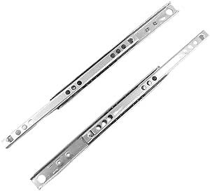 Two Way Drawer Slides with Smooth Glide - 7 8 10 12 13 16 Inch Long, 0.7 Inch/17mm Wide, Soft Close Drawer Rails Drawer Glides for Kitchen Dresser Office & Laboratory, 1 Pair