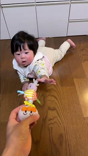 7个多月磨盘式后退的小家伙、努力拿到玩具 #人类幼崽成长记