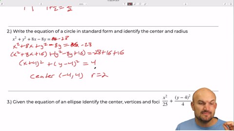 I take my conic section quiz I gave to my students