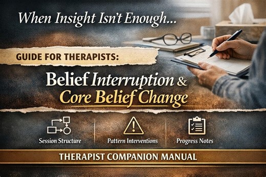 Limiting Beliefs Workbook and Therapist Guide Bundle | Core Beliefs Therapy Worksheets | Trauma-Informed CBT Tools | Self-Sabotage PDF