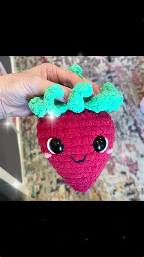 Just a cute little strawberry face 🥰🍓🥰 #crochet #crochetersoftiktok #plushies #crochetplushies #hookindaycrochet
