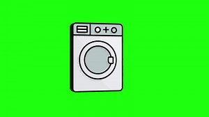 Download Green screen animated 3D washing machine icon for free