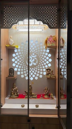 Simple & Elegant Mandir Design for 3BHK Home.