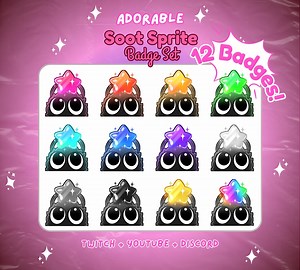Soot Sprites Badge Set Twitch Youtube Discord Streams - Etsy