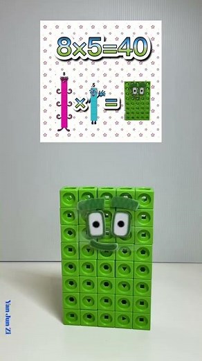 Making Numberblocks 8 times table from MathLink Cubes 넘버블럭스 만들기 マスリンク ナンバーブロックス 數字方塊積製作8的乘法#shorts