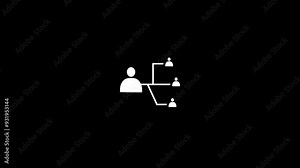 Animation video of connection icon. the relationship between higher and lower levels.