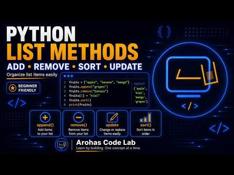 Python List Methods - Add Remove Sort and Update