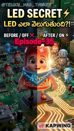 LED Ela veluguthundhi? 🤯 in తెలుగు EP-35 ‪@telugu_mad_thinker‬ #stemlearning #electronics #kids