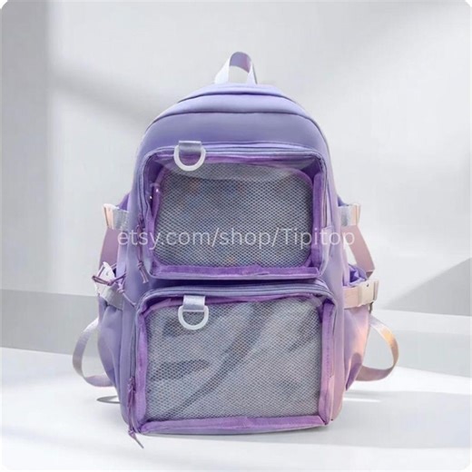 Ita Bag, Ita Backpack With 2 Transparent Window, Large Ita Bag, Backpack for Pins, Convention Bag, Display Backpack
