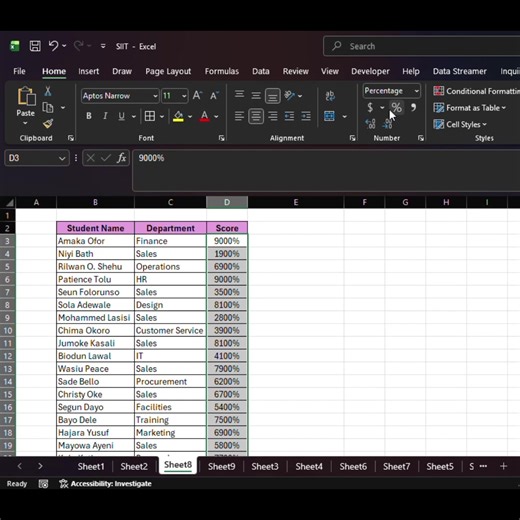 How to Use Paste Special to Get Clean Percentages in Excel Instantly Stop adding messy extra zeros when converting numbers to percentages in Excel! Learn the 1% Paste Special > Multiply trick to instantly and cleanly format your data. #ExcelTips #ExcelTutorial #MicrosoftExcel #DataCleaning #ProductivityHack #HowTo #fypシ゚viralシfypシ゚viralシalシ #viralreelsシ#explore #viral #relatable #explorepage #trending #reels #fyp #instagood | SIIT - Scholars International Institute Of Technology