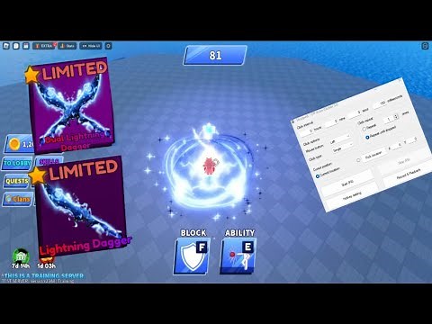 Lightning Dagger + Dual Lightning Dagge (Showcase) auto-clicker 1V1-Blade Ball