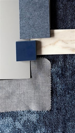 // A colour scheme we can get on board with 💙⁠ ⁠ We’re deep in the material selection process for Project No. 5000 (and knee-deep in samples!). ⁠ ⁠ For this space, we’re pairing luxe natural materials such as wood and stone with toned-down shades of blue. ⁠Since this will be a workspace, we wanted to keep things professional, tying in the client’s brand and creating high-impact design moments to engage employees and visitors alike. ⁠ ⁠ #carvcommercialdesign⁠ ⁠ Interior Design: @carvprojects⁠ Pr