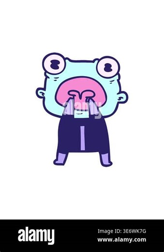 pressure popping animation of cartoon weird alien communicating Stock Video Footage - Alamy