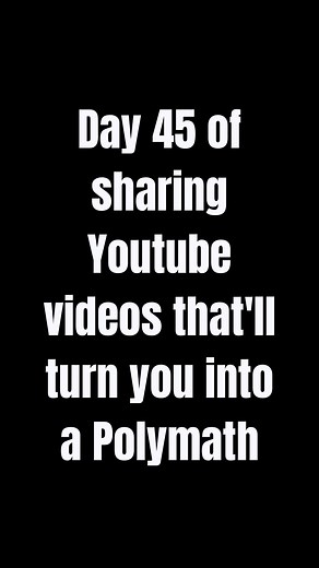 Polymath Black/White on Instagram: "Day 45 of sharing Youtube videos that’ll turn you into a Polymath - - #polymath #pathtosuccess #reels #motivation #learning"