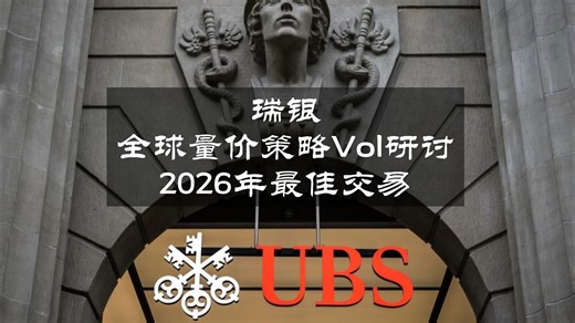 瑞银 全球量价策略Vol研讨：2026年最佳交易 01/06/2026