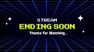 Retro Pixel Art Stream Ending Soon Animation with Neon Grid Background For Ending Live Streaming