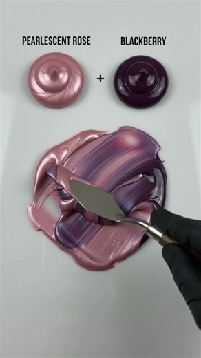 Pearlescent Rose + Blackberry Paint Mixing | Satisfying Pink & Purple Blend 🌹💜 #Shorts