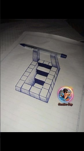 Mind-Bending 3D Art 🖊️#3dart #drawing #shortvideo #illusion