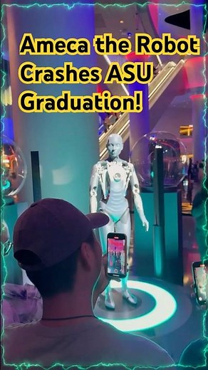 Ameca the Robot: A Witty Graduation Speech on AI and Humanity