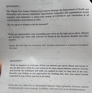 QUESTION 1The Papua New Guinea National Government through th... | Filo
