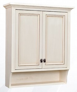 Amish Bathroom Wall Cabinet with Mitered Doors