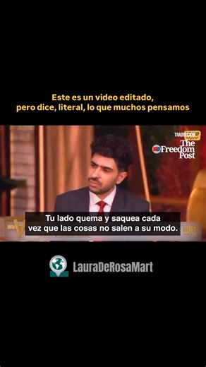 Laura De Rosa on Instagram: "Una respuesta perfecta de Damon Imani a Whoopi Goldberg y al resto del panel de comentaristas del programa The View (Joy Behar, Sunny Hostin, Sara Haines y Alyssa Farah Griffin) tras sus comentarios posteriores al asesinato de Charlie Kirk. Pd importante: @damonimani Damon Imani NO ha sido nunca invitado en The View: Esto fue una edición que Imani mismo realizó SIN EMBARGO es una respuesta con la que coincidimos muchos. O no? Los leo Video original cortesía @damonima