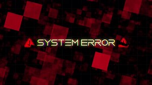 System Error Glitch Effect Red Background