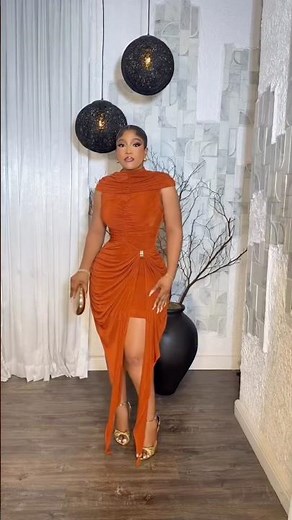 Stunning Must Try Burnt Orange. dress | Latest Trendy Fashion Styles For Ladies #fashion #usa #model