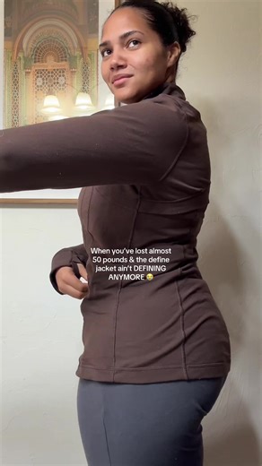 Good struggle to have but I miss being ⏳ in this jacket 😭😩 #bbljacket #lululemon #definejacket #lululemondefinejacket #weightloss