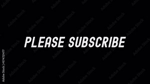 Please Subscribe Text Animation 4K 60fps Transparent Video Animation Stock Video