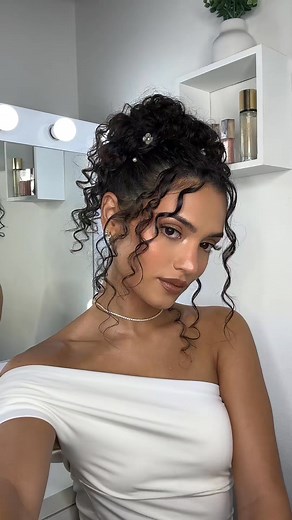 Recreated my wedding hair 🥹 who wants a DIY tutorial？ #curls #curlyha... | Clair Linville